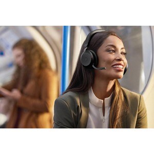 Jabra Evolve2 75 Wireless On-ear Stereo Headset - Black - Binaural - USB-C - Ear-cup - 3000 cm - Bluetooth - 20 Hz to 20 k
