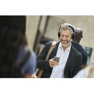 Jabra Evolve2 75 Wireless On-ear Stereo Headset - Black - Binaural - Ear-cup - 3000 cm - Bluetooth - 20 Hz to 20 kHz - MEM