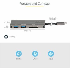 StarTech.com Docking Station - for Tablet, Monitor, Notebook - 100 W - USB Type C - 1 Displays Supported - 4K - 3840 x 216