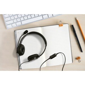 Kensington Wired Over-the-head Stereo Headset - Black - Binaural - Ear-cup - 182.9 cm Cable - Noise Cancelling Microphone 