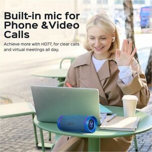 TREBLAB HD77 - Wireless Bluetooth Speaker - 30W Stereo, 20H Battery, IPX7 Waterproof, TWS Mode, Portable Speaker with RGB