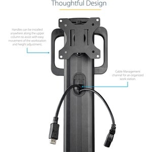 StarTech.com Mobile Trolley - 9.98 kg Load Capacity - Steel - 645.2 mm Length x 850.9 mm Width - Black