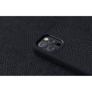 Njord Hülle für Apple iPhone 12, iPhone 12 Pro Smartphone - Dunkelgrau - Glatt - Sturzsicher - Lachsleder, MicroFiber