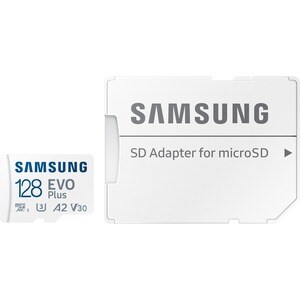 Samsung EVO Plus 128 GB Class 10/UHS-I (U3) V30 microSDXC - 130 MB/s Read - 10 Year Warranty