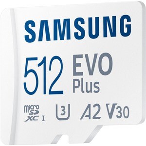 Samsung EVO Plus 512 GB Class 10/UHS-I (U3) V30 microSDXC - 130 MB/s Read - 10 Year Warranty