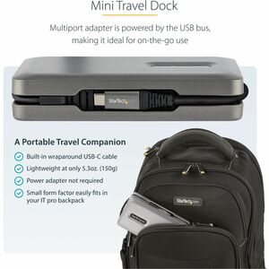 StarTech.com USB C Multiport Adapter, USB C auf 4K 60Hz HDMI 2.0 Dockingstation, 2-Port 10Gbit/s USB Hub, 100W PD, SD/Micr