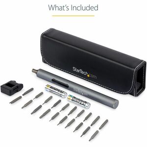 StarTech.com Set di cacciaviti elettrici di precisione a 20 punte - Kit di cacciaviti a batteria portatile/mini - magnetic