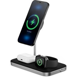 Alogic MagSpeed 3-in-1 Wireless 15W Charging Station - 1 - LED Indicator, Fast Charge Mode, Safety, Magnetic