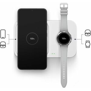 Samsung Super Fast Wireless Charger Duo (with Adapter and Cable) - 9 V DC Input - Input connectors: USB - LED Indicator, S