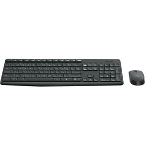 Logitech MK235 键盘鼠标 - USB 无线 RF 2.40 GHz 键盘 - 键盘/键盘颜色: 黑 - USB 无线 RF 鼠标 - 光学 - 滚轮 - 指点设备颜色: 黑 - 对称 - AA, AAA - 兼容 PC