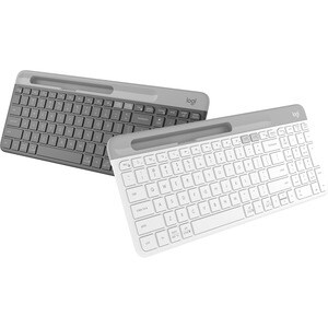 Logitech K580 键盘 - 无线 连接 - 英文（美国） - 灰 - Bluetooth/RF - 10 m - 2.40 GHz - 手机, 台式计算机 - PC, Mac - AAA 支持的电池尺寸