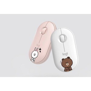 Logitech LINE FRIENDS 鼠标 - 蓝牙/射频 - USB - 3 按钮 - 无线 - 1000 dpi - 滚轮