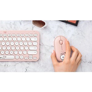 Logitech LINE FRIENDS 鼠标 - 蓝牙/射频 - USB - 光学 - 3 按钮 - 无线 - 2.40 GHz - 1000 dpi