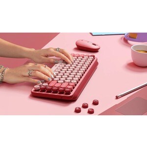 Logitech POP Keys 键盘 - 无线 连接 - 机械 按键开关 - 蓝牙 - 5.1 - 10 m - 铬操作系统 - 计算机, 平板, 智能电话, iPad - PC, Mac - AAA 支持的电池尺寸