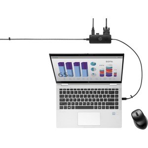 HP C型 USB 扩展插口 用于 笔记本电脑, 台式计算机 - 2 支持的显示器 - 2 x USB端口 - 1 x USB C 型端口 - C型USB - HDMI - VGA - 有线 - Windows