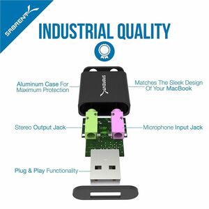 Sabrent USB Aluminum External Stereo Sound Adapter - USB - USB