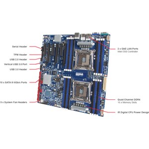 Gigabyte MD70-HB2 Server Motherboard - Intel C612 Chipset - Socket LGA 2011-v3 - SSI EEB - 128 GB DDR4 SDRAM Maximum RAM -