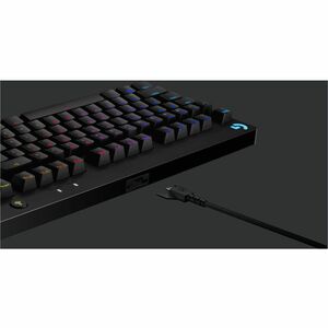 Logitech G PRO Gaming Keyboard - Cable Connectivity - USB Interface - RGB LED - Spanish - QWERTY Layout - Black - Mechanic