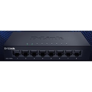 D-Link 8-Port Gigabit Ethernet Metal Housing Unmanaged Switch. Switch type: Unmanaged. Basic switching RJ-45 Ethernet port