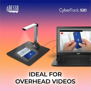 Adesso 5 Megapixel Fixed-Focus A4 Document Camera Scanner with OCR Text Recognition - CMOS