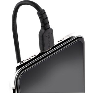 50cm USB C auf Lightning Kabel, spiralkabel, MFi-zertifiziert, Schnellladekabel für iPhone/iPad , schwarz, USB C 2.0 - Cab