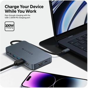 Hyper HyperDrive Dual 4K HDMI 10-in-1 USB-C Hub For M1/M2 MacBooks - for Desktop PC/Notebook/Monitor - Memory Card Reader 