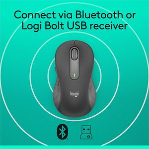 MOUSE S/FIO BT LOGITECH SIGNATURE M650 L GRAFITE W