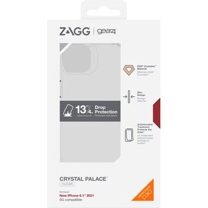 Gear4 Custodia Rugged Crystal Palace per iPhone 13 - Protegge da Cadute fino a 4m con Tecnologia D3O Integrata, Design Sot