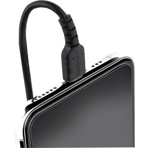 StarTech.com 50cm/20in USB to Lightning Cable, MFi Certified, Coiled iPhone Charger Cable, Black, Durable TPE Jacket Arami