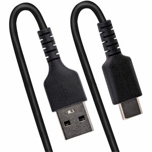 StarTech.com Cable de 1m de Carga USB A a USB C, Cable USB Tipo C en Espiral de Carga Rápida, Cable USB 2.0 A a USBC Negro