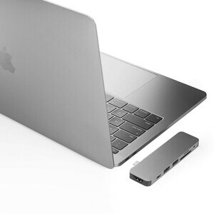 Hyper Model GN21D-GRAY USB Type C Docking Station - Memory Card Reader - SD - Space Gray - 4K - 3840 x 2160 - 2 x USB Type