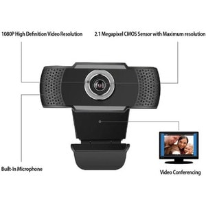 Adesso CyberTrack CyberTrack H4 Webcam - 2.1 Megapixel - 30 fps - Black - USB 2.0 - 1920 x 1080 Video - CMOS Sensor - Manu