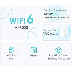 TP-Link Deco X50(3-pack) - AX3000 Whole Home Mesh Wi-Fi 6 System 3-Pack - Dual Band - 2.40 GHz ISM Band - 5 GHz UNII Band 