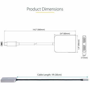 StarTech.com Adaptador USB-C a HDMI Doble - Hub MST USB Tipo C - Divisor Splitter HDMI 4K 60Hz - HDR - Solo Windows - 3840