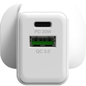 Port Connect 20 W AC Adapter - 1 Pack - For Tablet PC, Smartphone, USB Type A Device, USB Type C Device - 120 V AC, 230 V 