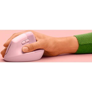 Logitech Lift Mouse - Bluetooth/Radio Frequency - USB Type A - Optical - 6 Button(s) - Rose - Wireless - 2.40 GHz - 4000 d
