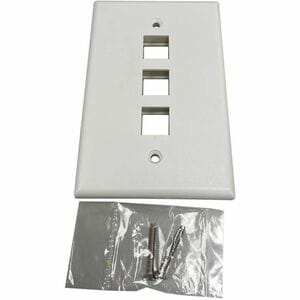 Eaton Tripp Lite Series Safe-IT 3-Port Single-Gang Keystone Wall Plate, Antibacterial, Ivory Matte, TAA - 3 x Total Number