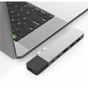 HyperDrive NET GN28N-SILVER 6 Port(s) Dual USB Type C Docking Station for MacBook - Silver - 4K @30Hz - 3840 x 2160 - 4 x 