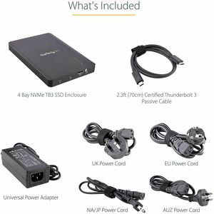StarTech.com M2E4BTB3. Produkttyp: SSD-Gehäuse. Anzahl der unterstützten Speicherlaufwerke: 4, Größe des Speicherlaufwerks