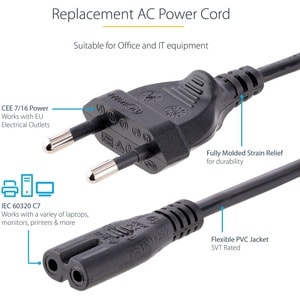 CABLE 2M DE ALIMENTACION PARA ORDENADOR PORTATIL UE A C7