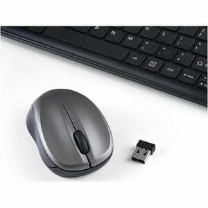 Verbatim Silent Wireless Compact Keyboard and Mouse - Wireless RF 2.40 GHz Keyboard - Wireless RF Mouse - Blue LED - 1600 
