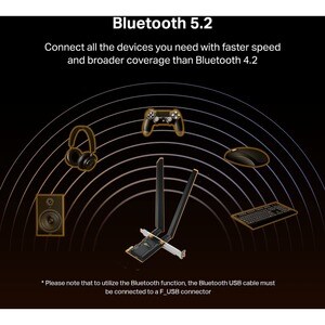 Adaptateur Combo Wifi/Bluetooth TP-Link Archer TXE72E - IEEE 802.11ax - Bluetooth 5.2 - Triples Bandes pour Ordinateur de 