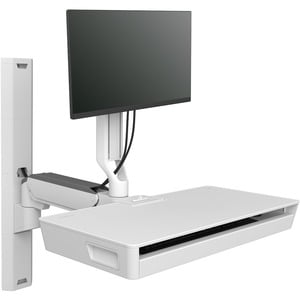 Keyboard & Monitor Mount Combo System with Worksurface (White)