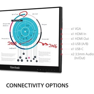 ViewSonic ID2456 24" Class LCD Touchscreen Monitor - 16:9 - 5 ms - 60.5 cm (23.8") Viewable - 1920 x 1080 - Full HD - HDMI