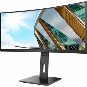 AOC CU34P2A 34" Class UW-QHD Curved Screen Gaming LED Monitor - 21:9 - Textured Black - 86.4 cm (34") Viewable - Vertical 