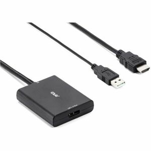 Club 3D HDMI + USB Bus powered to DisplayPort 4K120Hz or 8K30Hz M/F Adapter - 1 x HDMI Digital Audio/Video - Male, 1 x USB