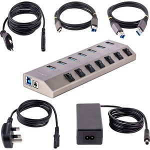 StarTech.com USB Hub - USB 3.2 Gen 1 (3.1 Gen 1) Type-B - External - Space Gray - 7 Total USB Port(s) - PC, Mac, Android, 