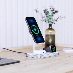 Alogic MagSpeed 3-in-1 Wireless Charging Station - 9 V DC, 12 V DC Input - Input connectors: USB - Easy to Use, Night Mode