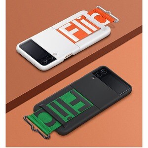 SAMSUNG SILICONE COVER WITH STRAP FLIP4 WHITE
