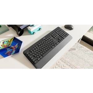 Logitech Signature K650 Tastatur - Kabellos Konnektivität - Niederländisch - QWERTZ Layout - Graphit - Bluetooth/RF - 5,1 